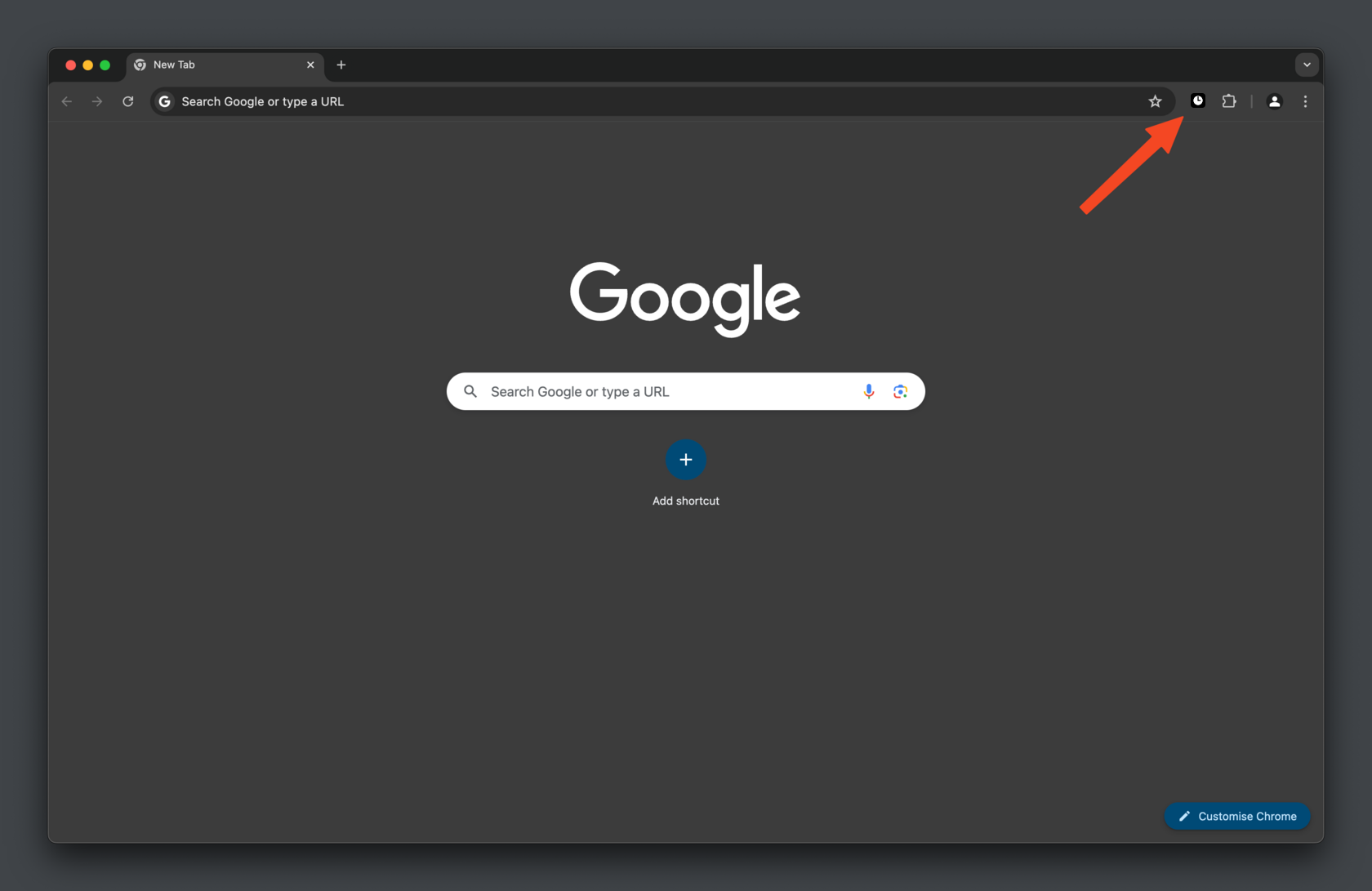 The 5 Minute Timer icon pinned in Chrome's toolbar, ready to open with one click